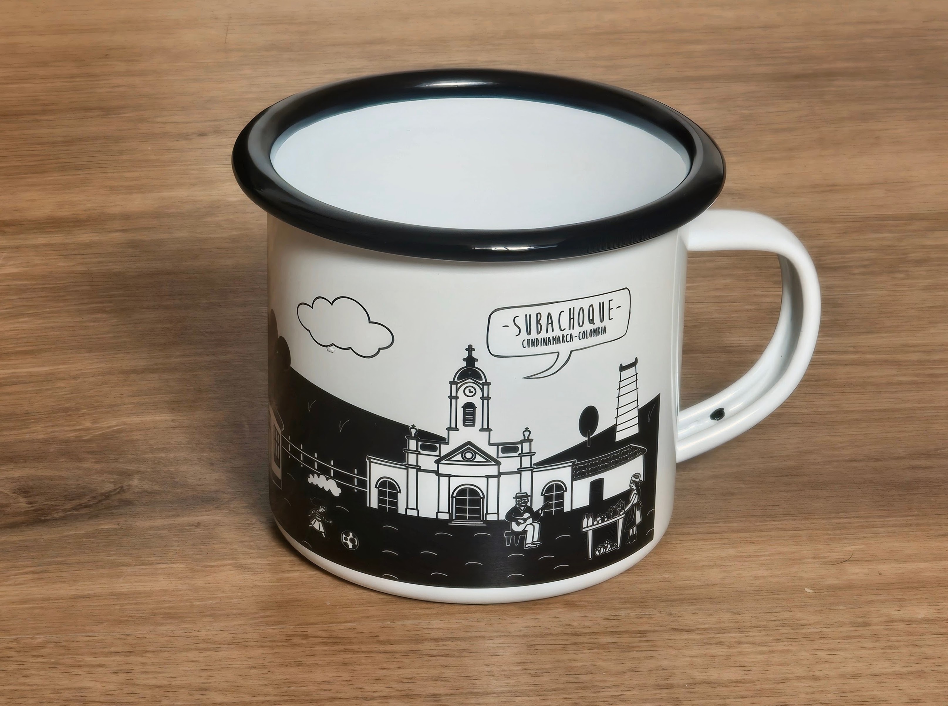 Mug de Peltre Subachoque — vista frontal